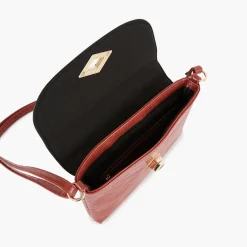 Sale Balaboosté Sac à bandoulière effet croco rouge
