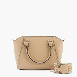 Store Balaboosté Sac à main beige avec bandoulière à motifs géométriques