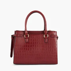 Sale Balaboosté Sac à main effet croco bordeaux