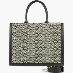 Shop Balaboosté Sac à main jacquard noir et blanc