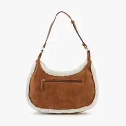New Balaboosté Sac porté épaule bi-matière camel