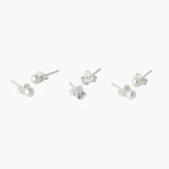 Outlet Balaboosté Set 3 puces d'oreilles fantaisie Argent Garanti