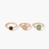 Sale Balaboosté Set de 3 bagues à cabochons - doré