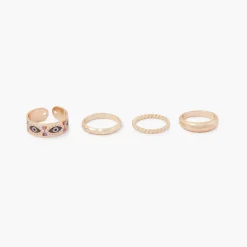 Fashion Balaboosté Set de 4 bagues assorties oeil