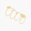 Cheap Balaboosté Set de 4 bagues fines dorées