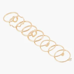 Cheap Balaboosté Set de 9 bagues fines dorées