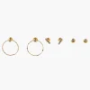 Store Balaboosté Set de 3 boucles d'oreilles assorties strass et anneaux