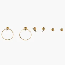 Store Balaboosté Set de 3 boucles d'oreilles assorties strass et anneaux