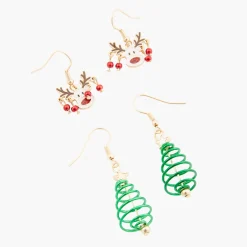 Cheap Balaboosté Set de 2 boucles d'oreilles Noël renne et sapin