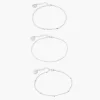 Best Balaboosté Set de 3 chaînes de cheville argentées