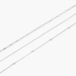 Best Balaboosté Set de 3 chaînes de cheville argentées