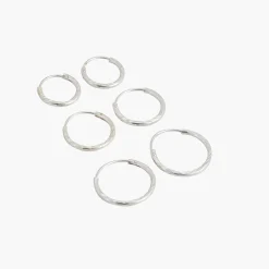Flash Sale Balaboosté Set de 3 créoles Argent Garanti