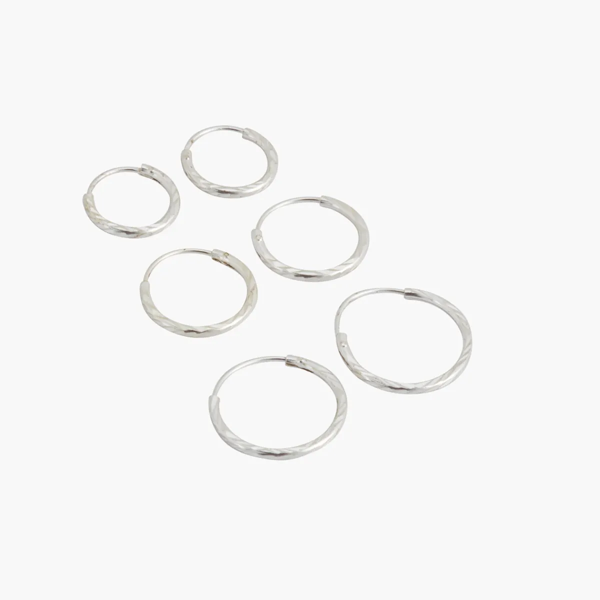 Flash Sale Balaboosté Set de 3 créoles Argent Garanti