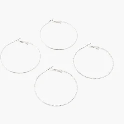 Online Balaboosté Set de 2 créoles argentées 50mm