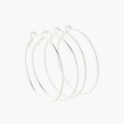 Online Balaboosté Set de 2 créoles argentées 50mm