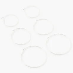 Best Balaboosté Set de 3 créoles fines lisses et ciselées
