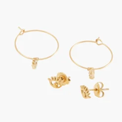 Fashion Balaboosté Set de 2 paires de boucles d'oreilles œil Acier Inoxydable