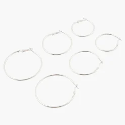 Best Balaboosté Set de 3 paires de créoles argentées