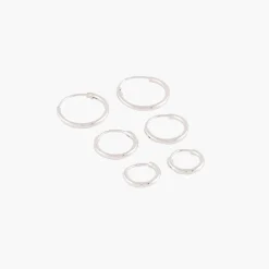 Outlet Balaboosté Set de 3 petites créoles Argent garanti - argenté