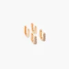 Store Balaboosté Set de 2 petites créoles carrées à strass