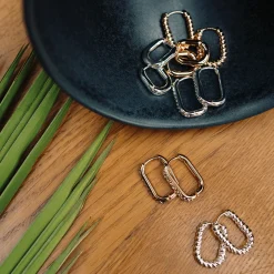 Cheap Balaboosté Set de 3 petites créoles rectangles à strass