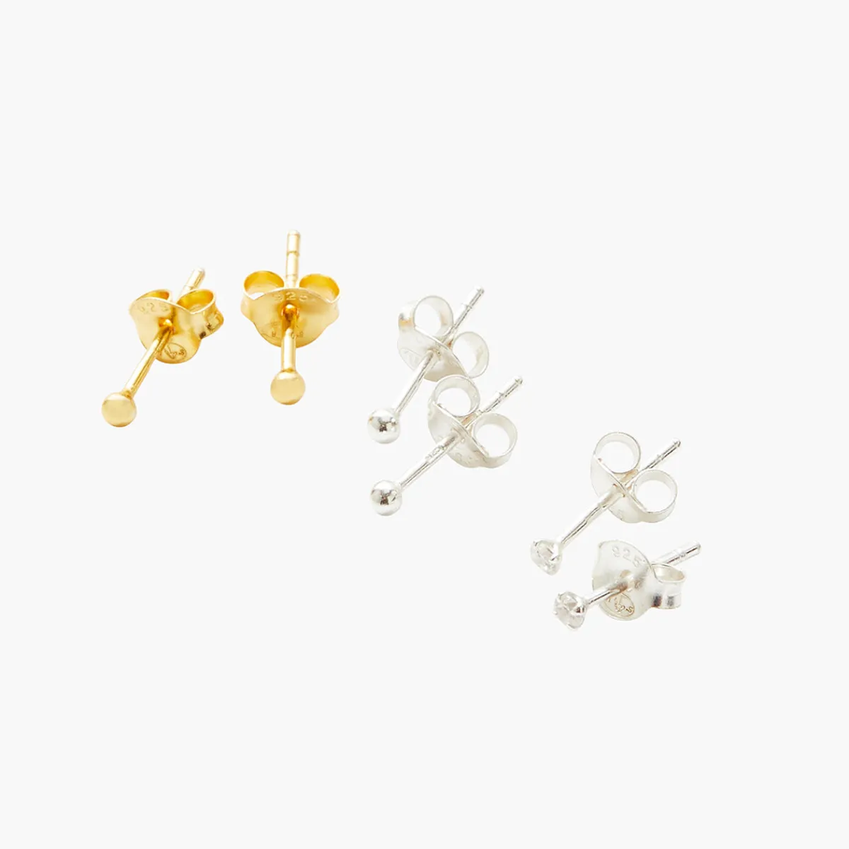 Discount Balaboosté Set de 3 puces d'oreilles zirconium Argent Garanti