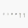 New Balaboosté Set de 3 puces d'oreilles zirconium Argent Garanti