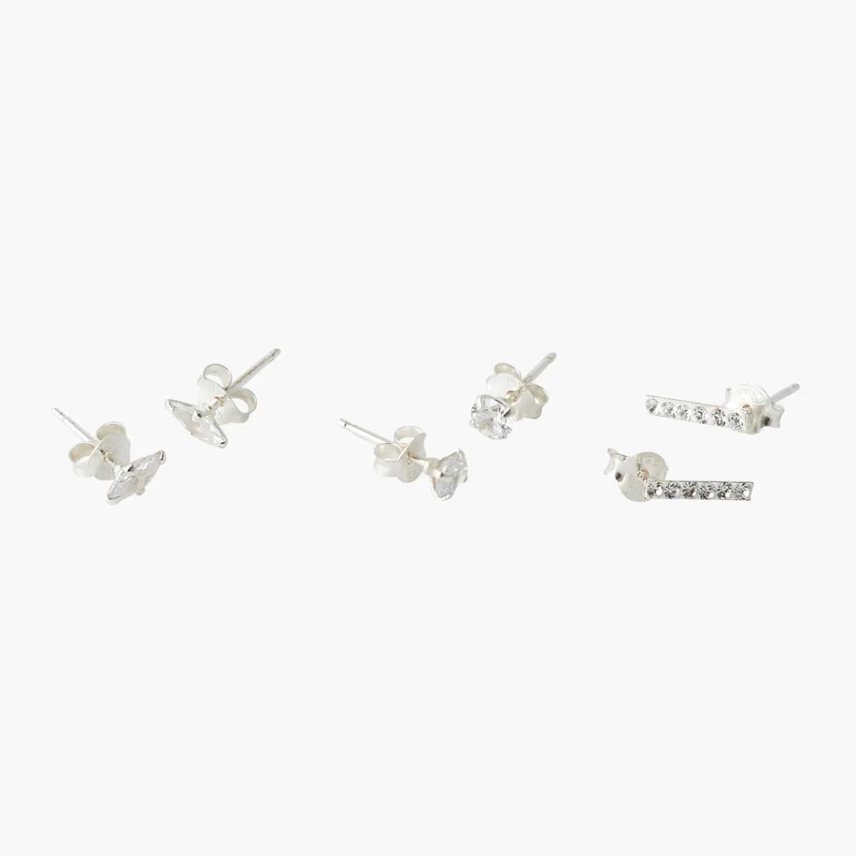 New Balaboosté Set de 3 puces d'oreilles zirconium Argent Garanti