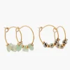 Flash Sale Balaboosté Set de mini créoles Acier Inoxydable pierres d'Aventurine